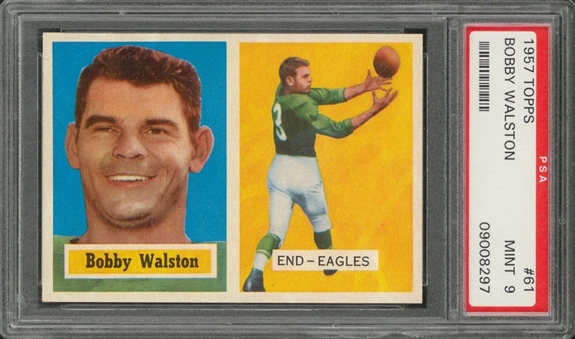 1957 Topps Football #61 Bobby Walston – PSA MINT 9